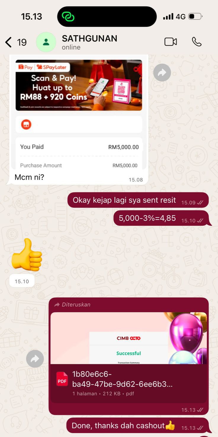 Bukti transaksi sukses pelanggan 3